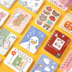 卡通线圈本口袋本卡通图案横线内页学生随身携带小本
